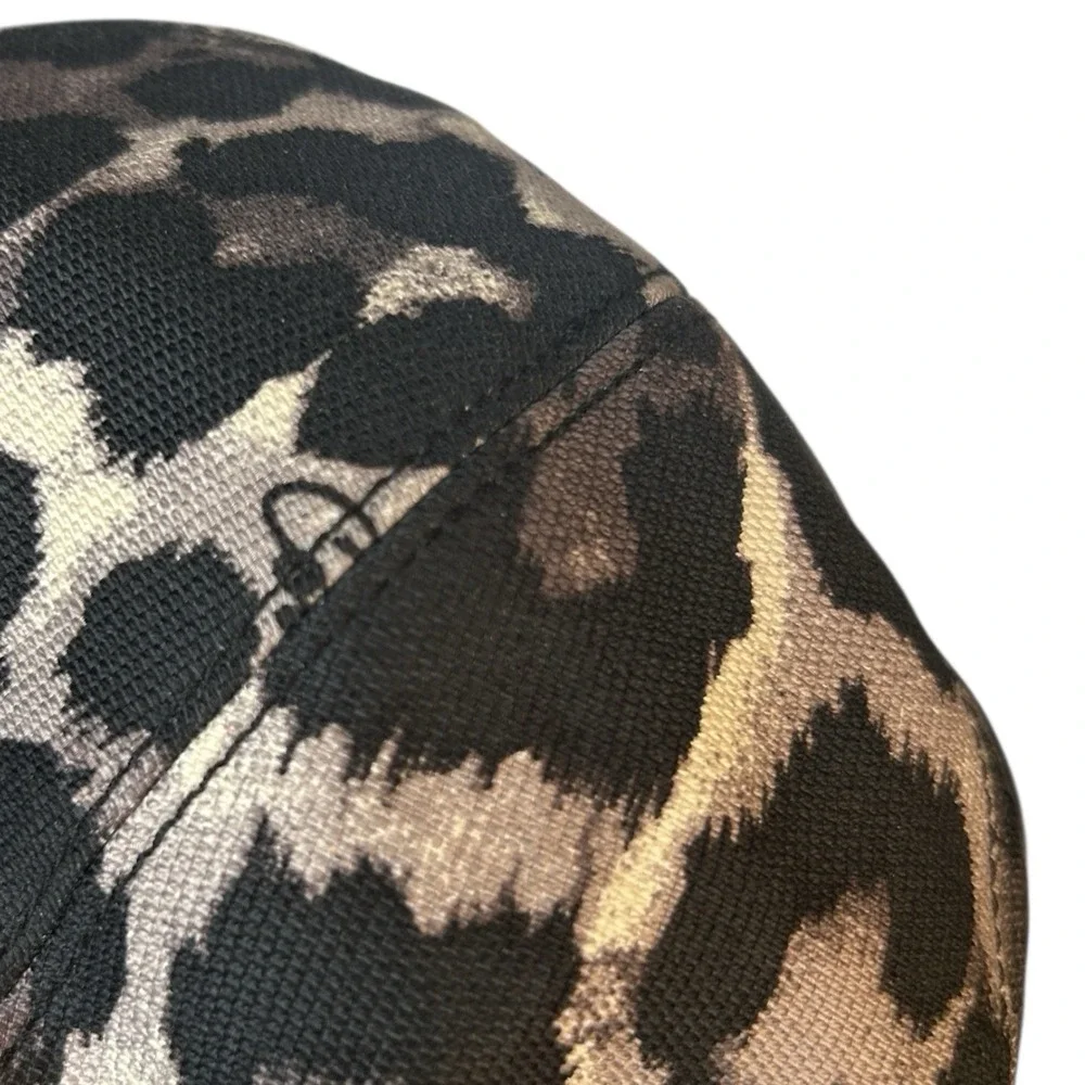 COACH New York Park Ocelot Cap Black/Tan M/L Belt & Buckle Trim F83729 MSRP $128